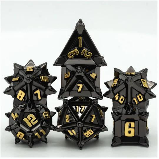 Foam Brain Games Foam Brain Dice - Metal RPG Dice Set - Warrior's Flail: Medieval